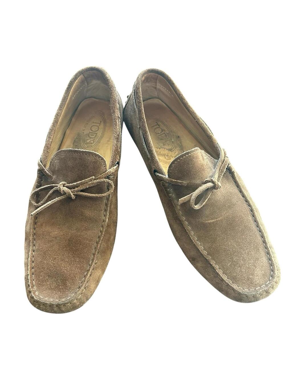 Tod’s Brown Suede Gommino Driving Loafers Men’s 8 Slip On Moccasin Italy